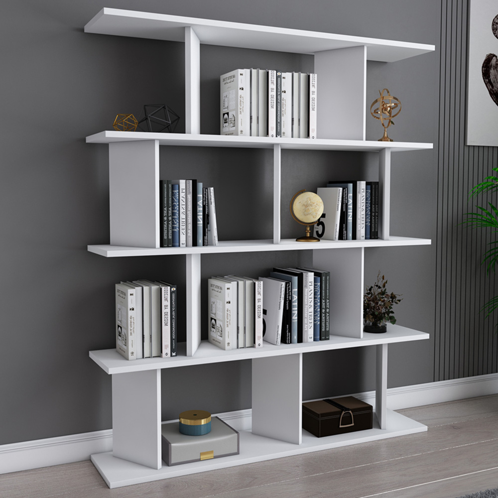 Decorotika Grace 10 Shelf White Bookcase Image 1