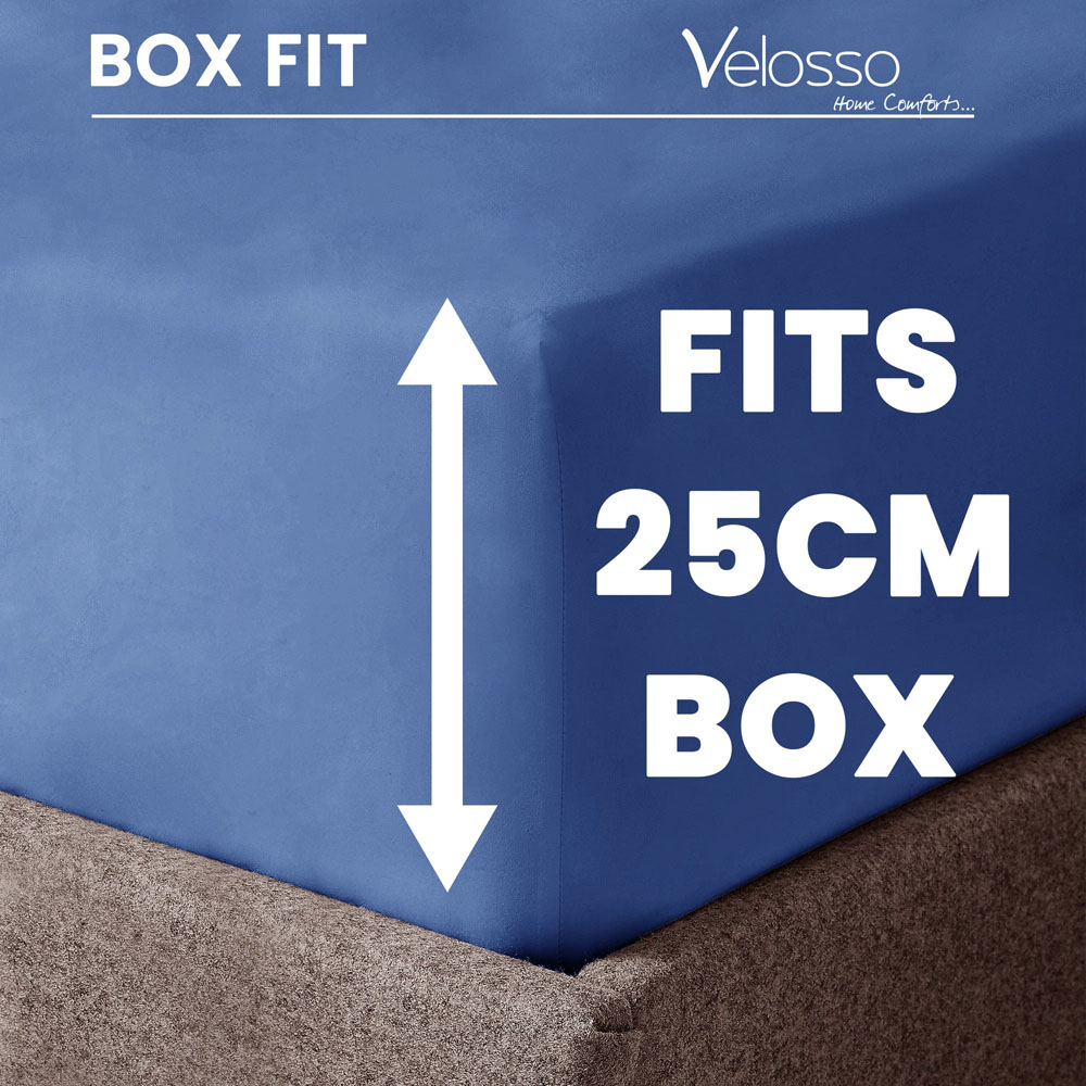 Velosso Microfibre King Size French Blue Fitted Sheet Image 5