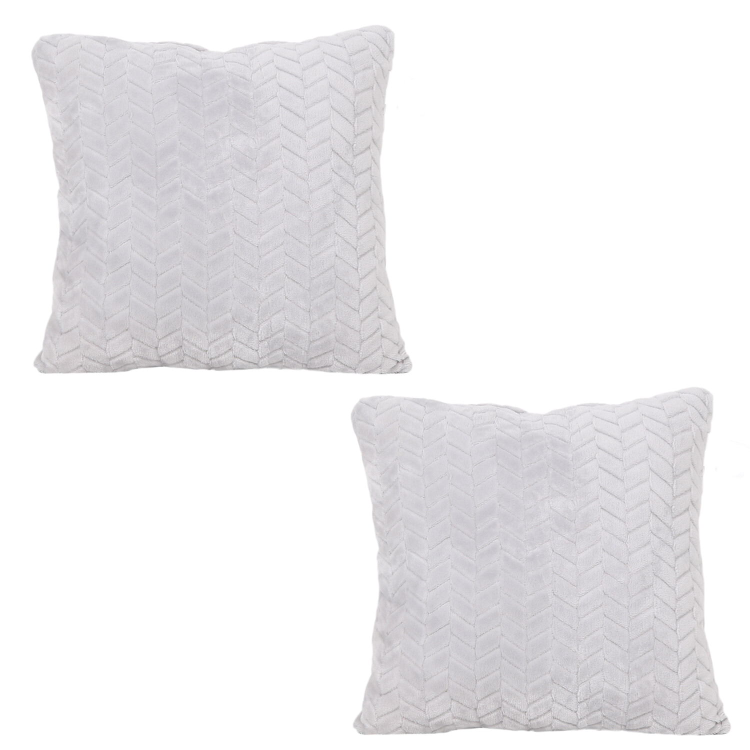 My Home Silver Chevron Supersoft Cushion 2 Pack Image