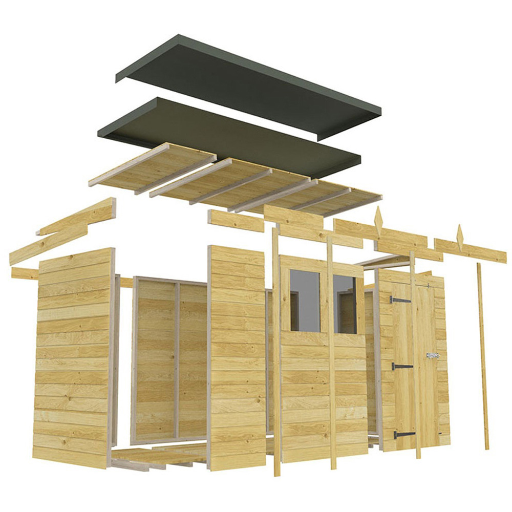 DIY Sheds 16 x 4ft Tongue and Groove Timber Pent Security Garden Shed Image 3