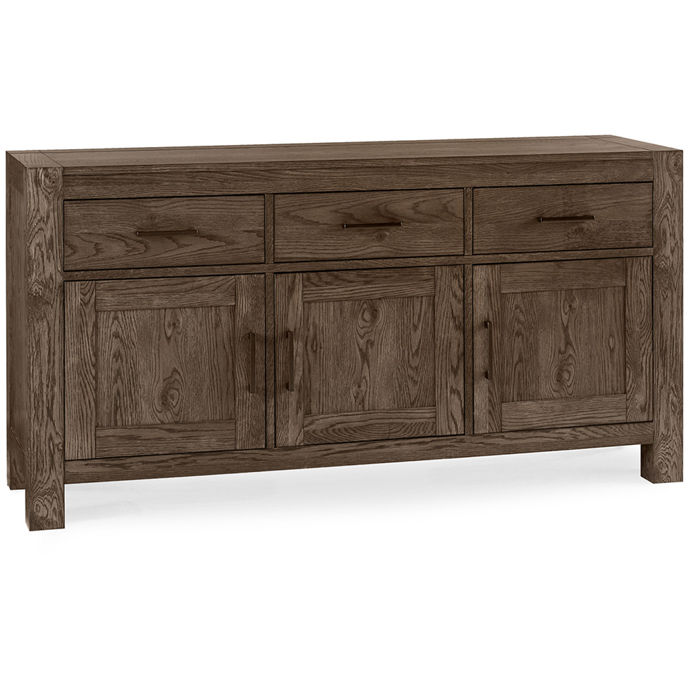 Bentley Designs Turin 3 Drawer 3 Door Dark Oak Wide Sideboard Image 2
