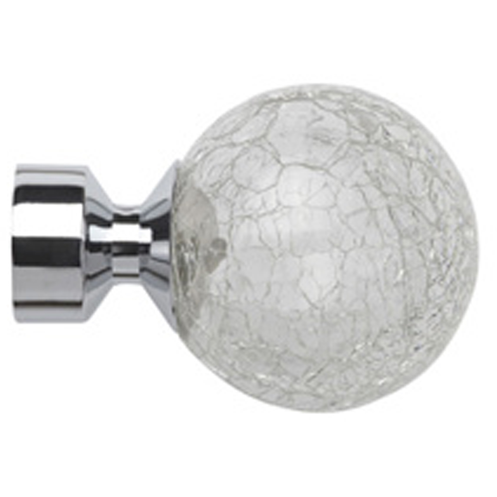 New Edge Blinds 290cm Fixed Length Chrome Eyelet Metal Curtain Pole Set with Crash Finial Image 2