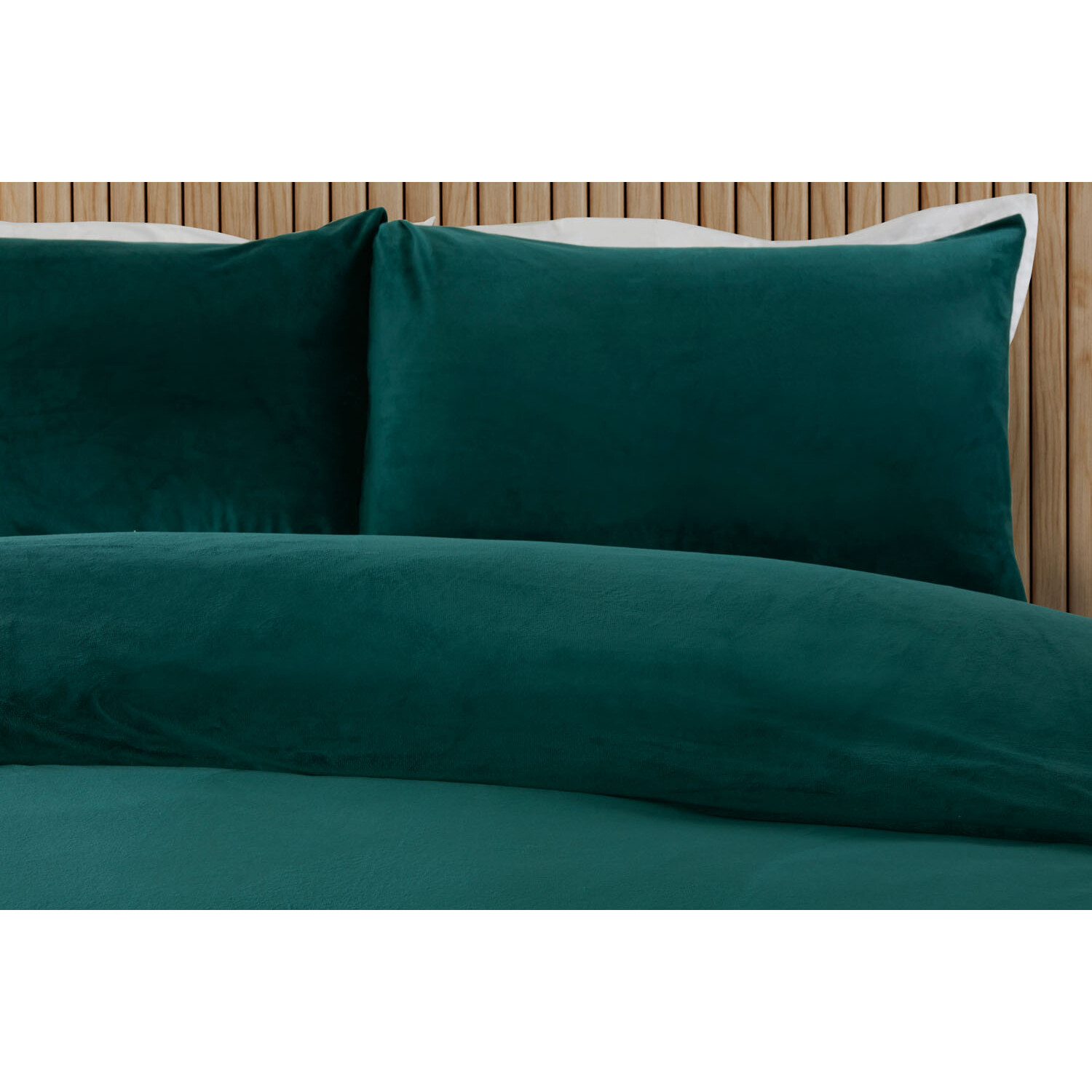 Helsinki King Size Teal Fleece Duvet Cover Set Image 3