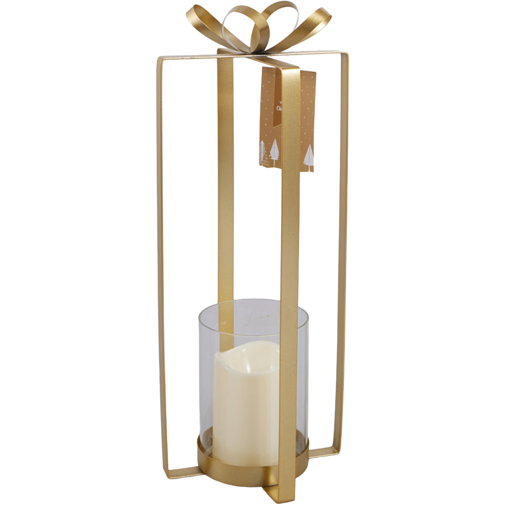 Gold LED Candle Lantern Image 4