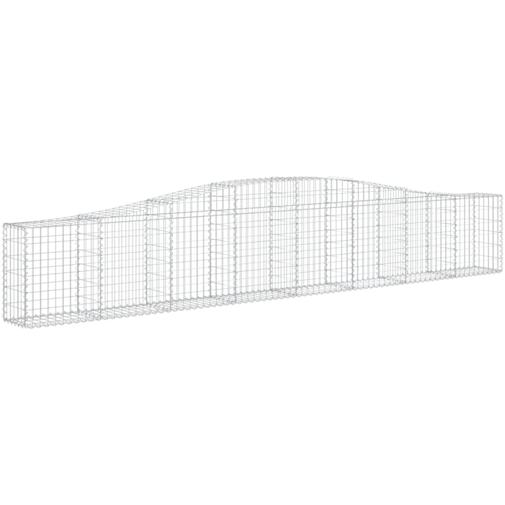 vidaXL Silver Galvanised Iron Gabion Basket 400 x 30 x 60/80cm Image 1
