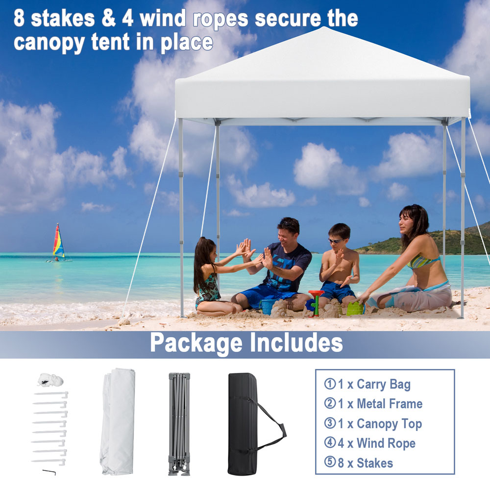Costway 2 x 2m White Pop Up Canopy Tent Image 6