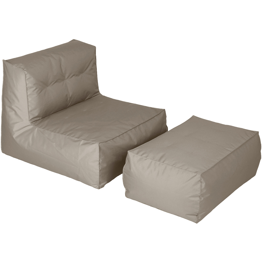 Kaikoo Taupe Lounger with Footstool Image 2
