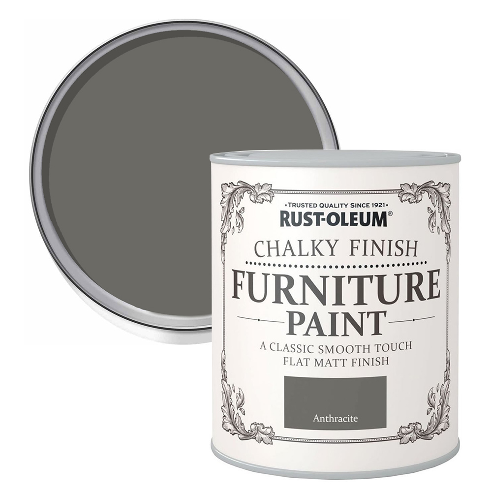 Rust-Oleum Anthracite Chalky Finish Furniture Matt Paint 750ml Image 1