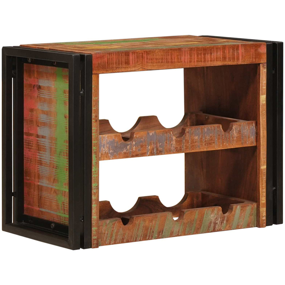 vidaXL 6 Bottle Brown Solid Reclaimed Wood Wall Mounted Wine Rack Image 5