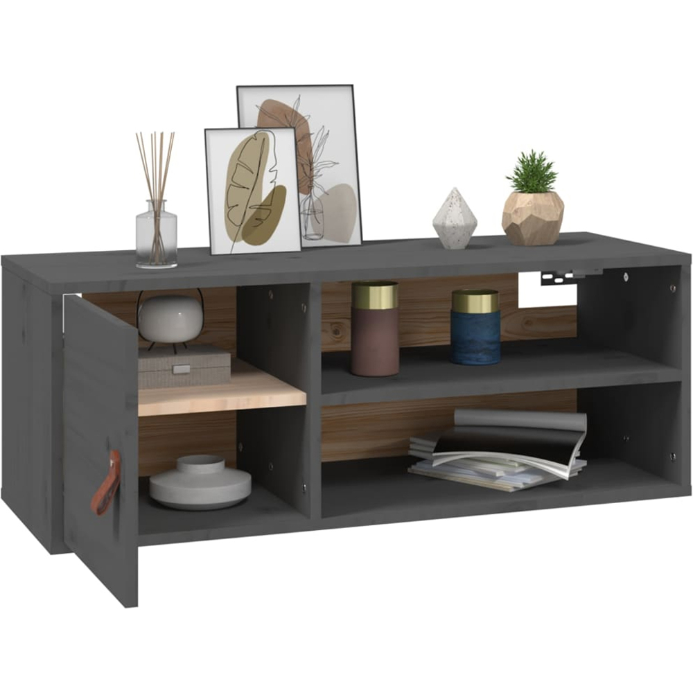 vidaXL 2 Door Grey Wall Cabinet 2 Pack Image 6