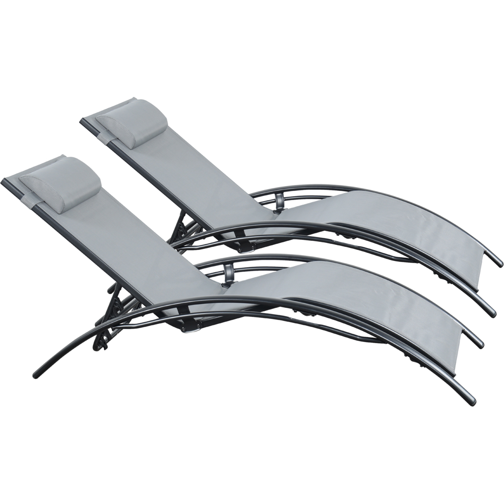 Outdoor Living Bali Set of 2 Grey Sun Loungers Image 3