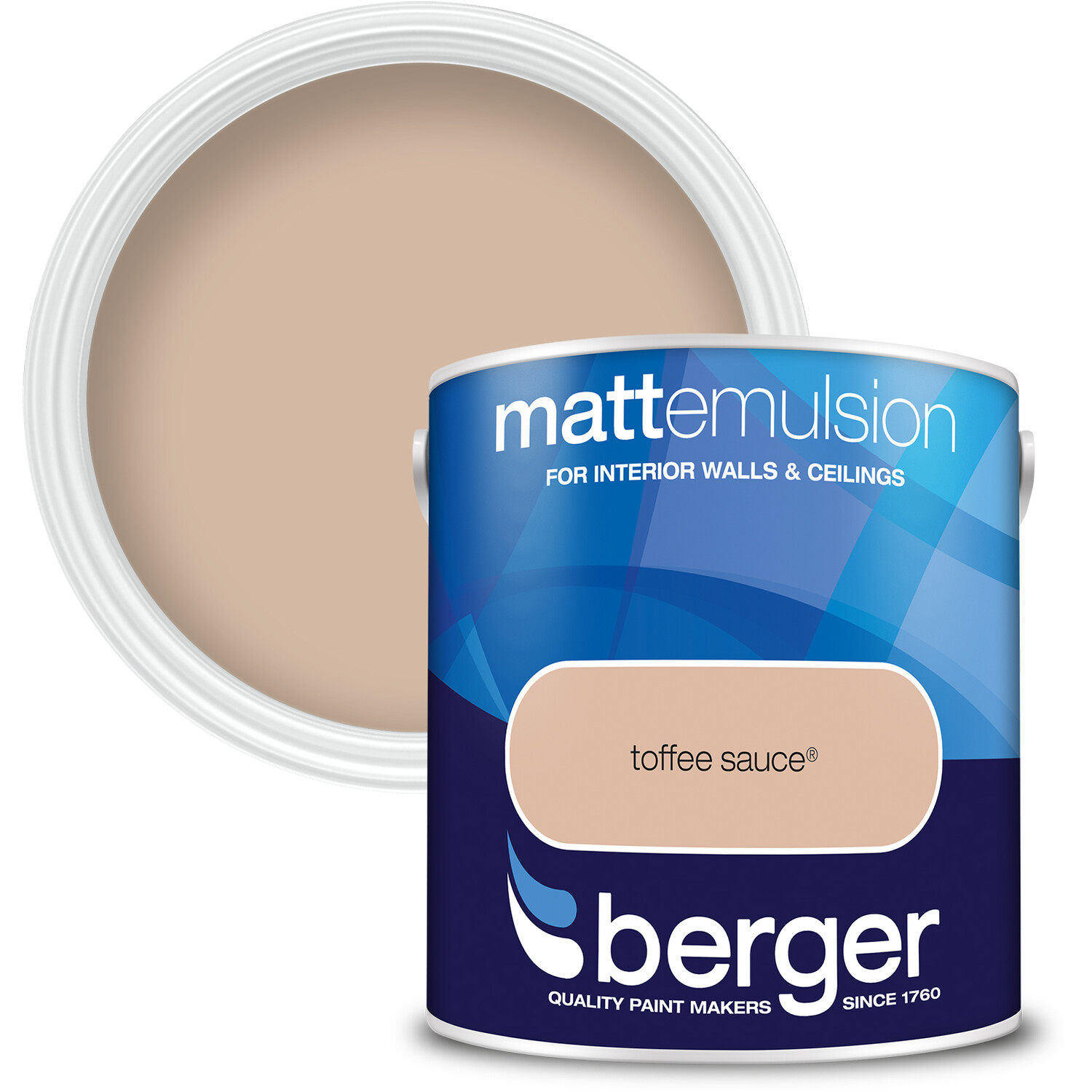 Berger Walls & Ceilings Matt Emulsion Toffee Sauce 2.5L Image 1
