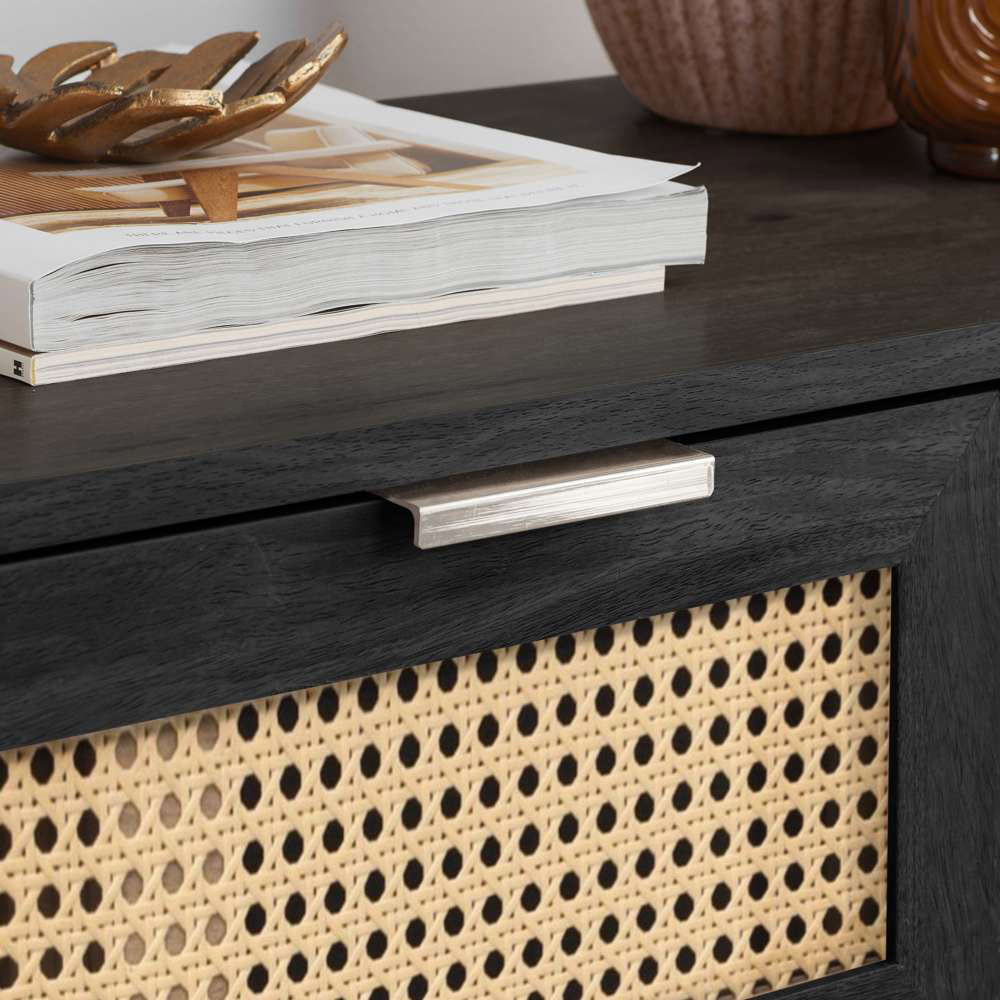 Birlea Noah 5 Drawer Black Rattan Storage Chest Image 7