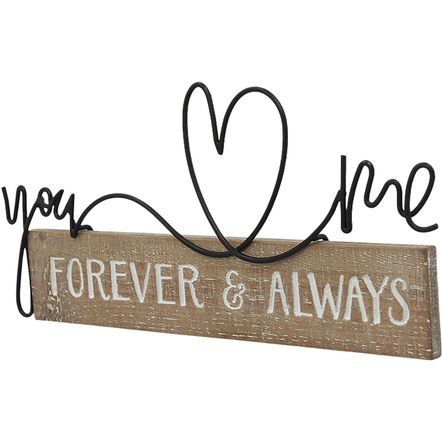 Forever and Always Wire Slogan Plaque - Brown Image 2
