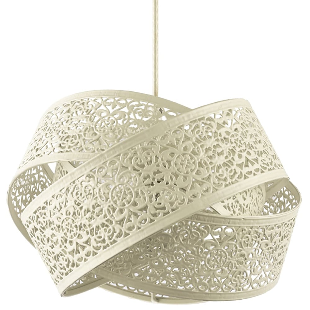 Happy Homewares 3 Ring White Gloss Pendant Lighting Shade Image 1