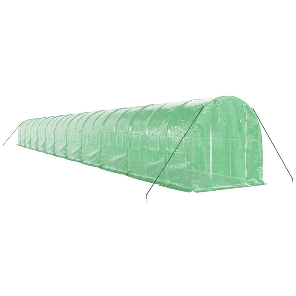 vidaXL Green Polyethylene Galvanised Steel Frame 72.1 x 6.5ft Greenhouse Image 2
