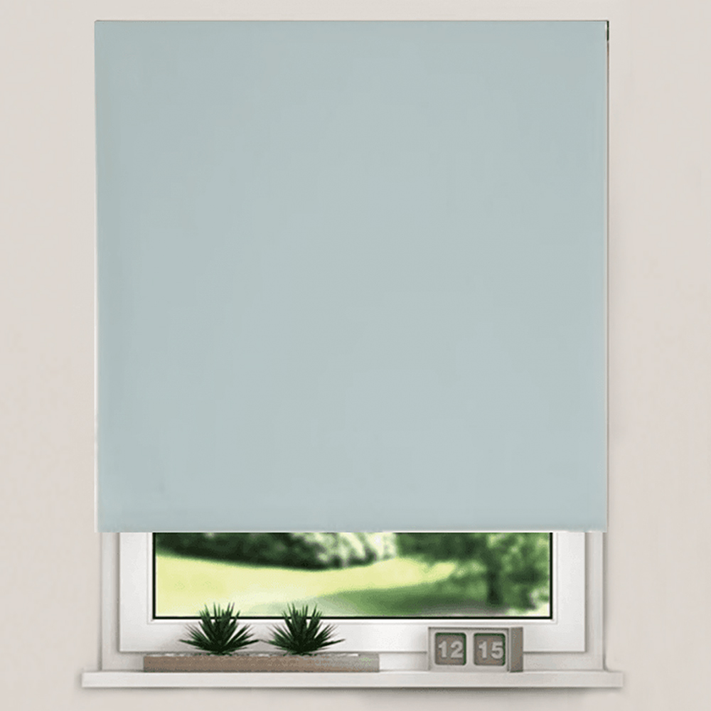 New EdgeBlinds Thermal Blackout Roller Blinds Duck Egg 115cm Image 1