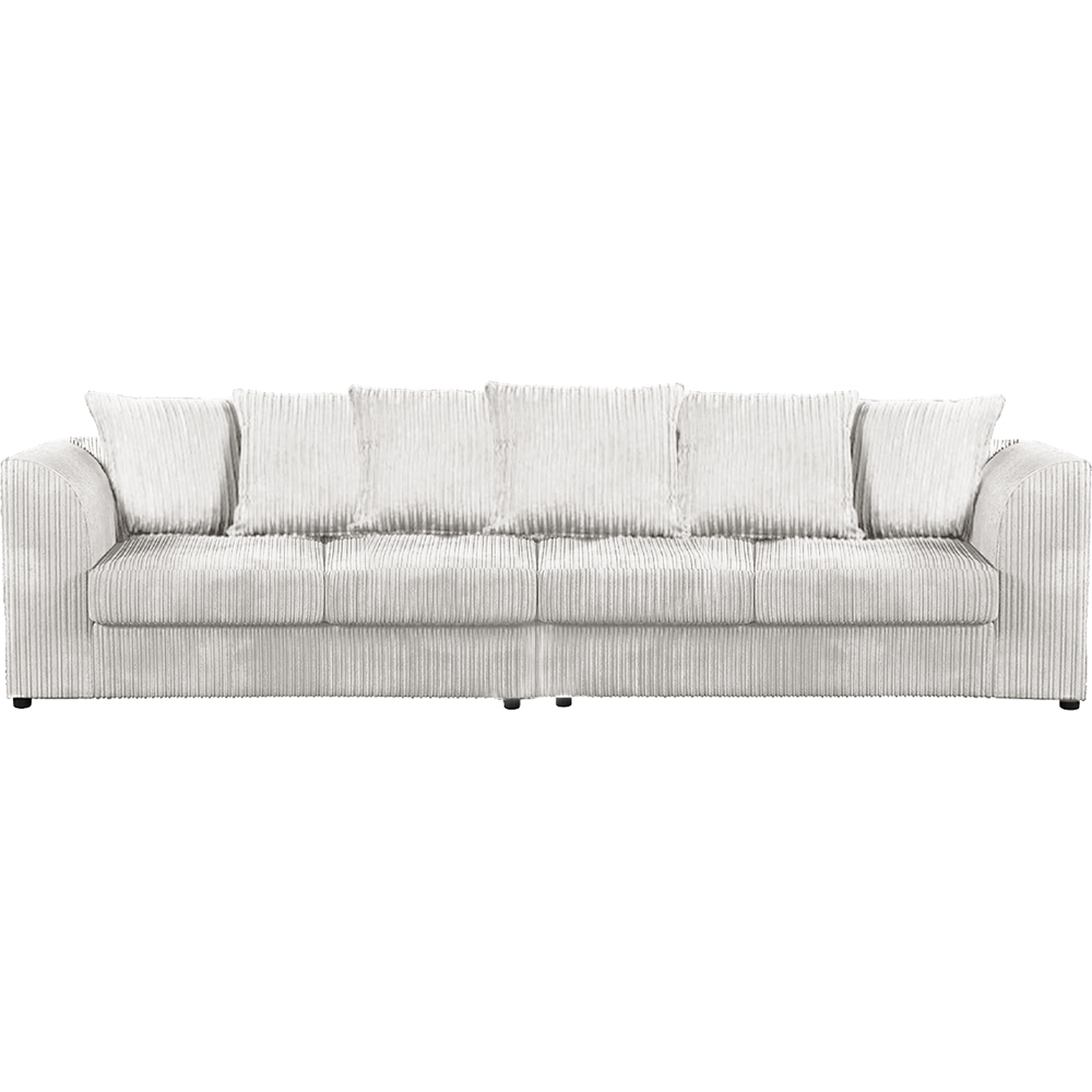 Luxor 4 Seater Silver Jumbo Cord Scatter Back Sofa Image 2