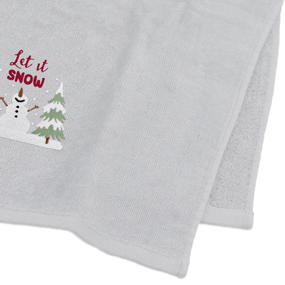 Noel Square Let It Snow White Hand Towel 2 Pack Image 4