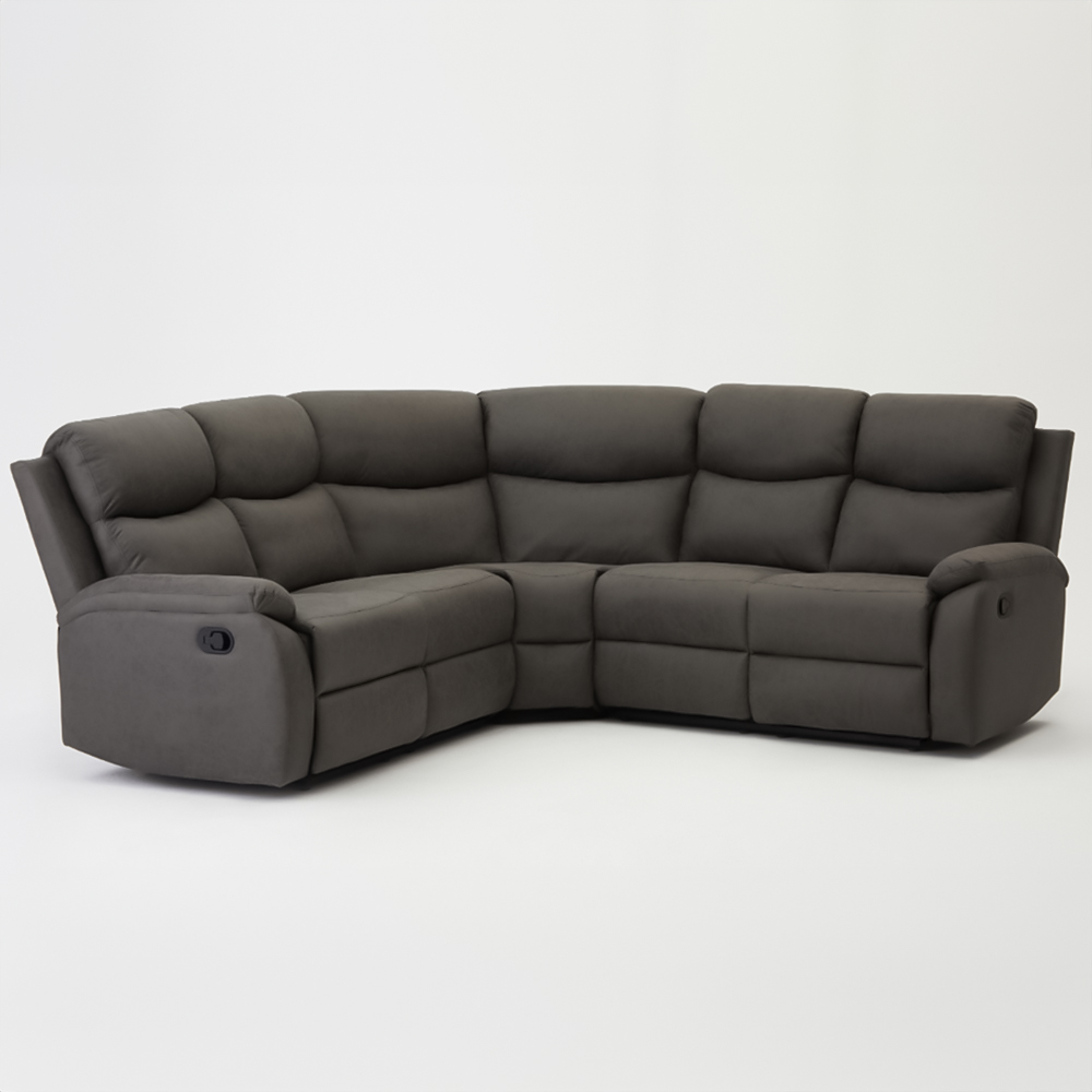 Home Detail Selby 5 Seater Grey Air Leather Manual Recliner Sofa Image 2