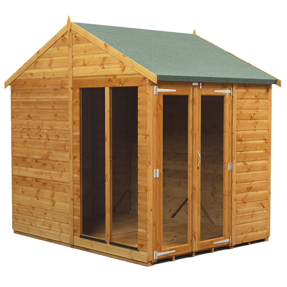 Power Sheds 6 x 8ft Double Door Apex Traditional Summerhouse Image 1