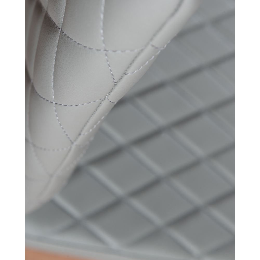 Furniturebox Valera Set of 4 Grey and Gold Faux Leather Dining Chair Image 6