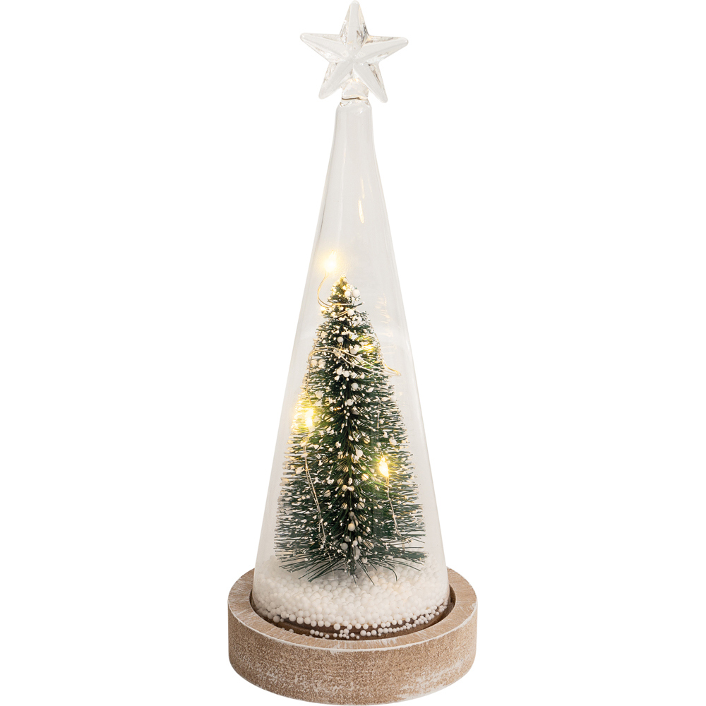 St Helens Festive Light Up Glass Enclosed Christmas Tree Scene Decoration Image 1