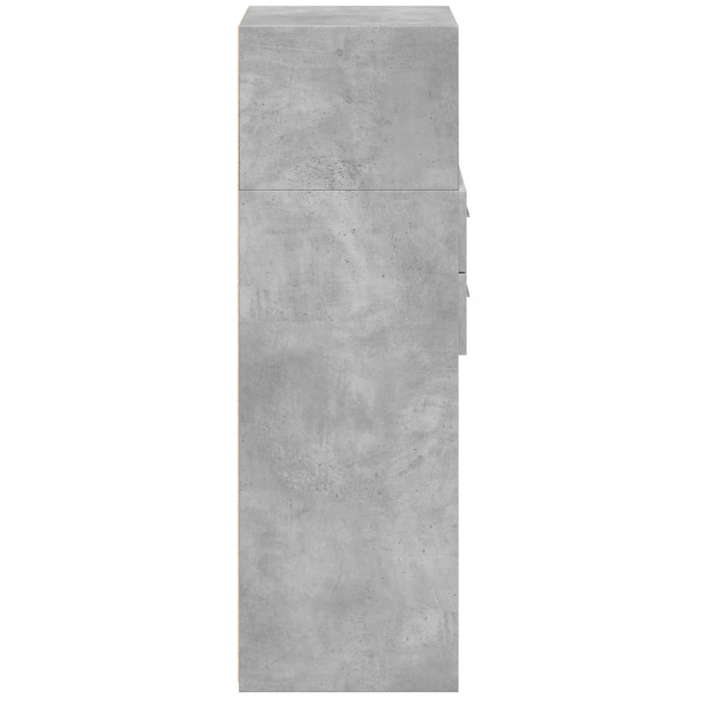 vidaXL 2 Drawer 3 Shelf Concrete Grey Highboard Image 5