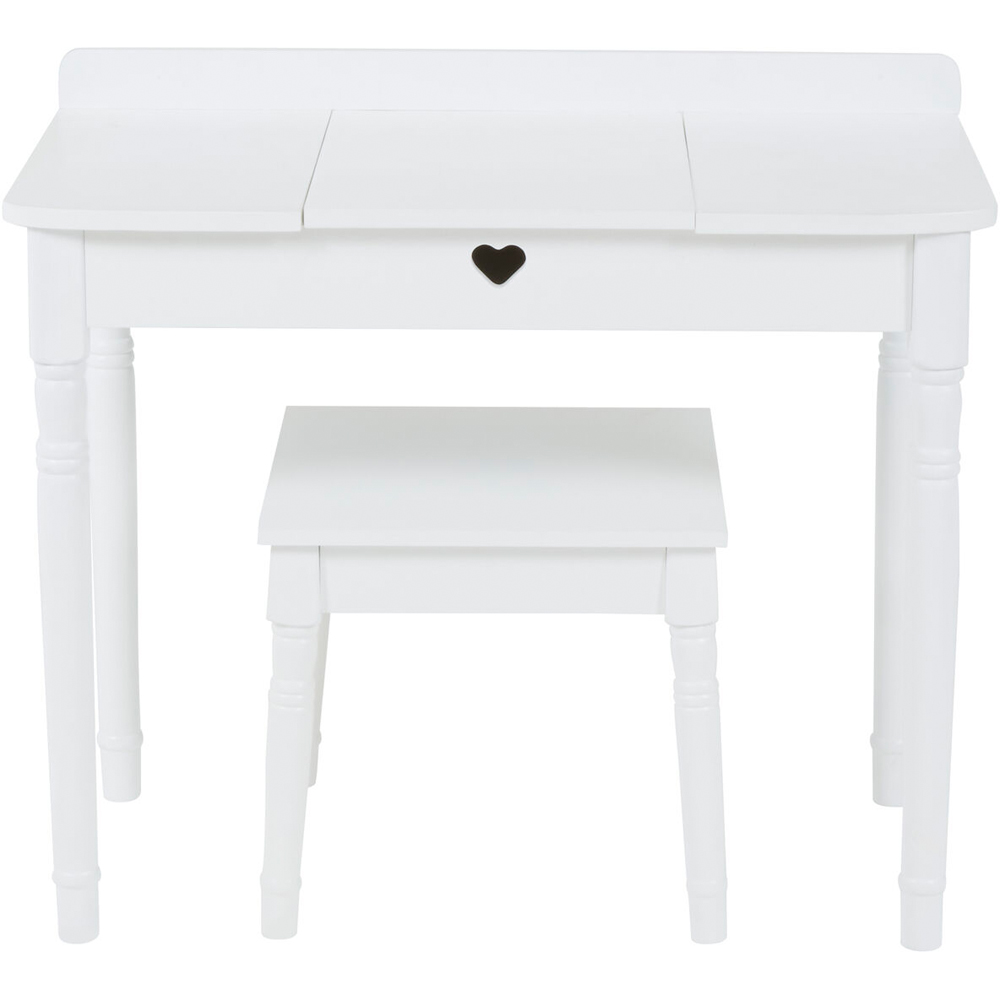 Premier Housewares White Kids Dressing Table and Stool Set with Mirror Image 2
