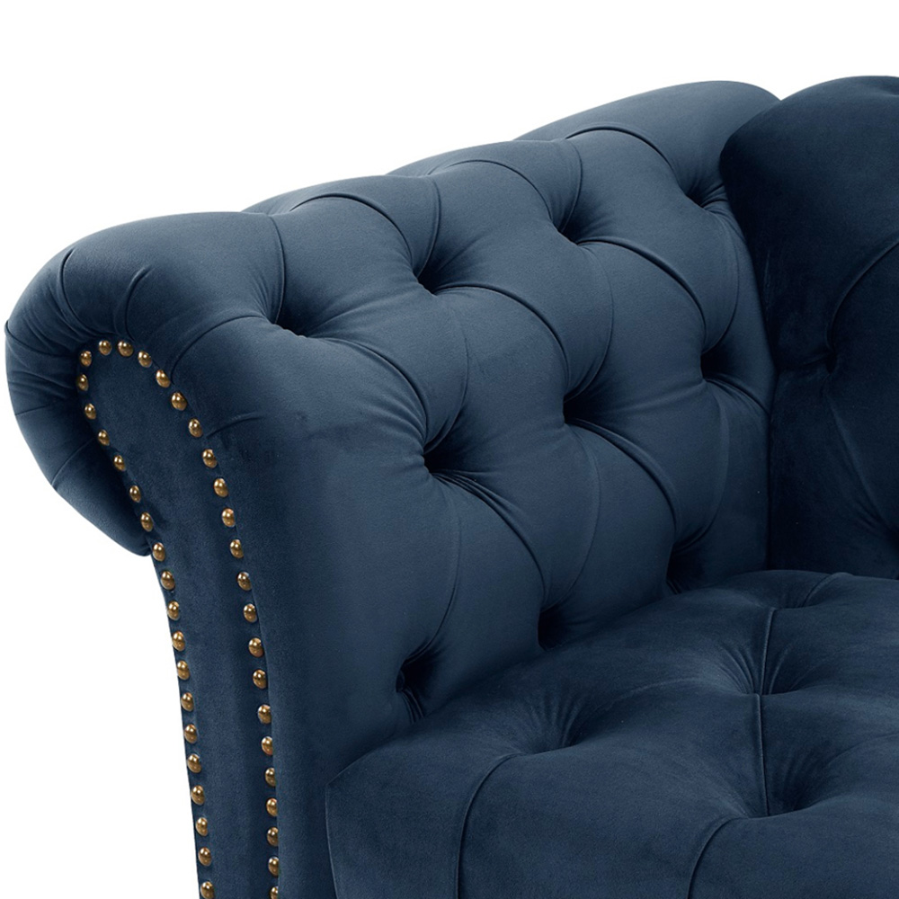 Home Detail Mayfair 3 Seater Midnight Blue Velvet Curved Sofa Image 5