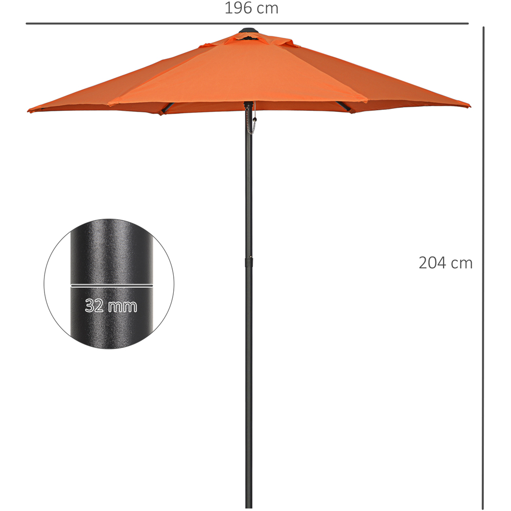 Outsunny Orange Patio Parasol 2m Image 7