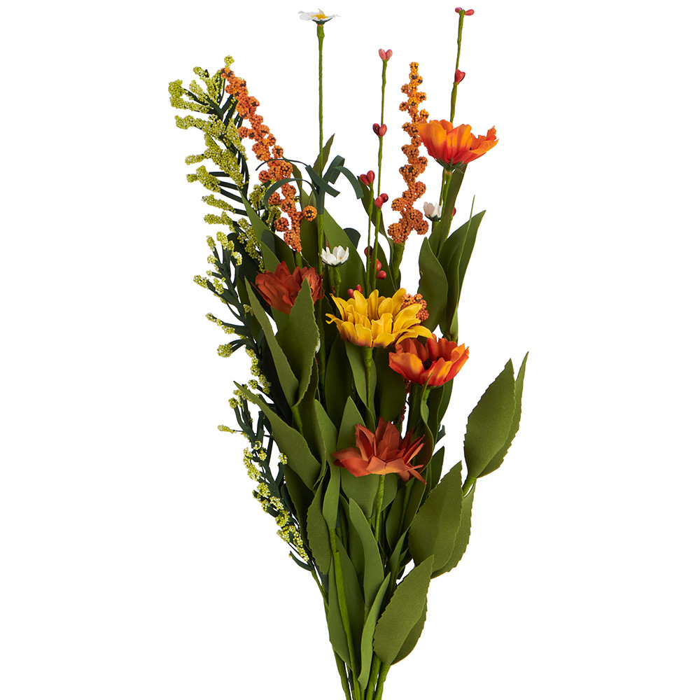 Wilko Orange and Green Artificial Flower Bunch Wilko