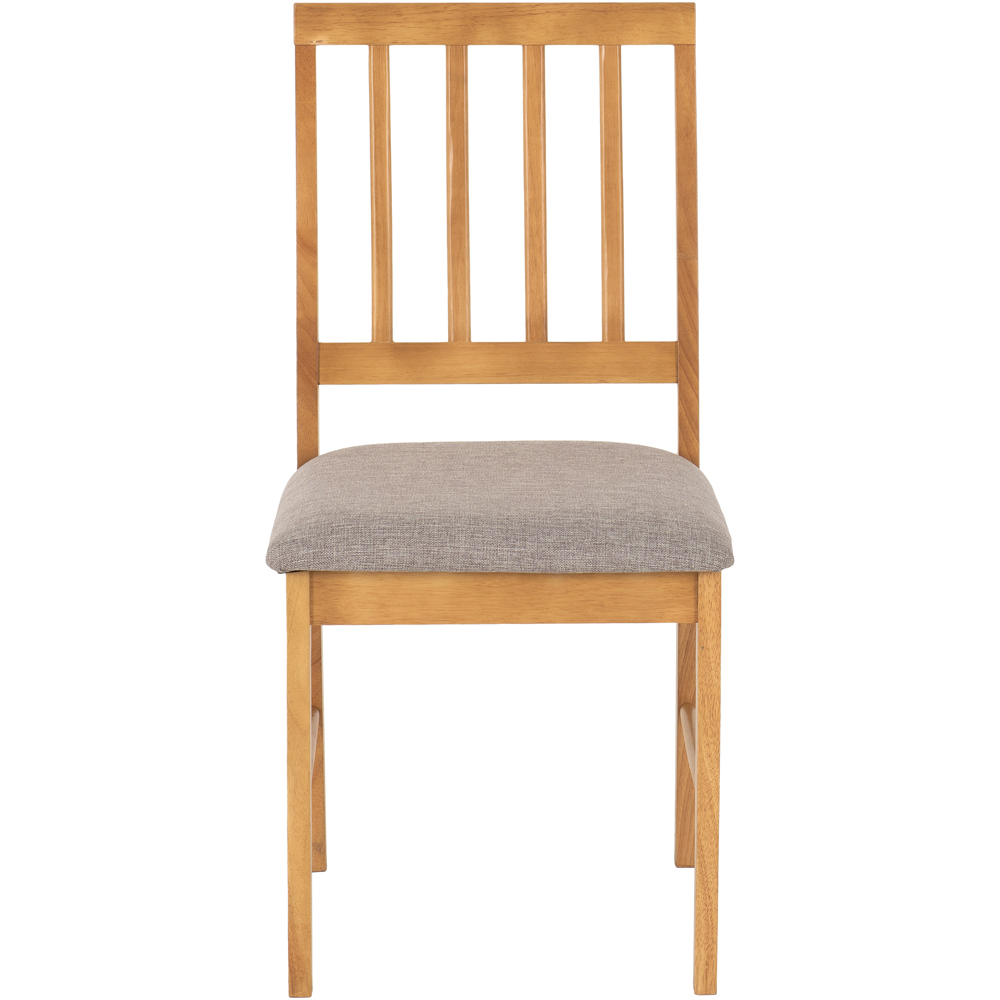 Seconique Austin Set of 2 Grey Fabric Oak Effect Dining Chair Image 4