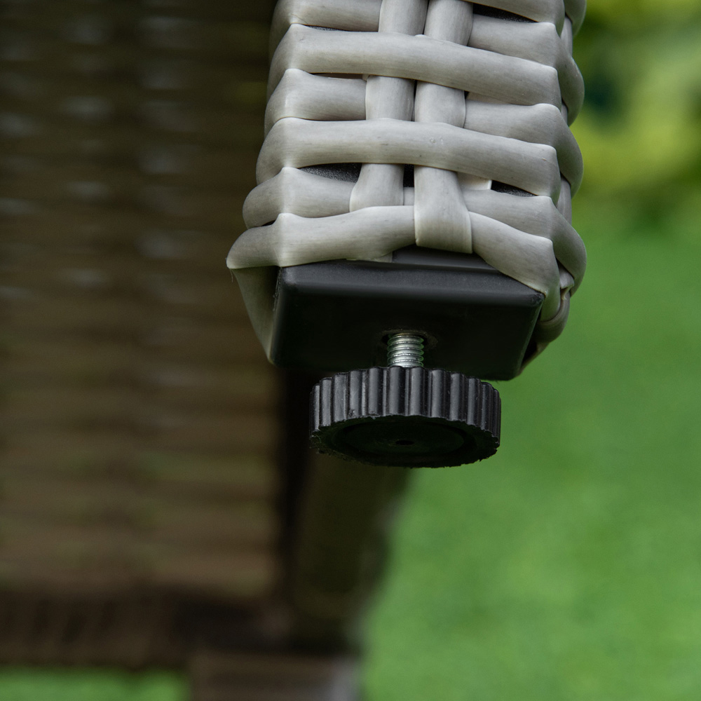 Outsunny 2 Seater Grey PE Rattan Sun Lounger Set Image 3