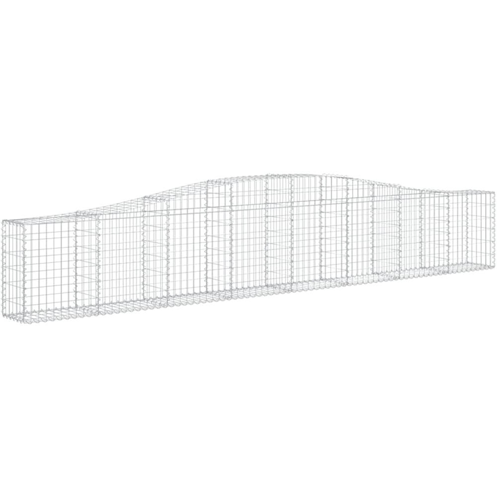 vidaXL Silver Galvanised Iron Arched Gabion Basket 400 x 30 x 60/80cm 10 Pack Image 1