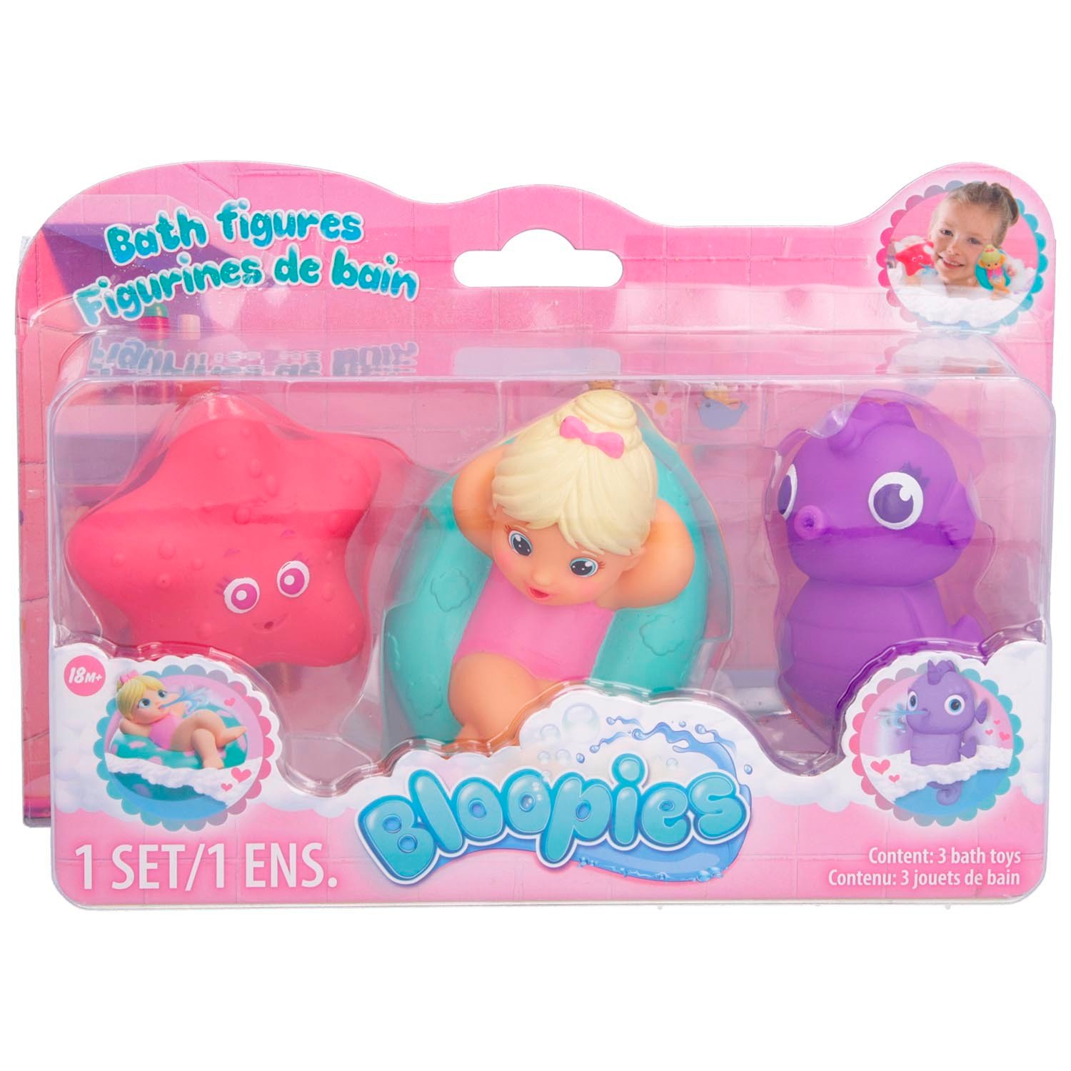 Bloopies Pink Bath Figures 3 Pack Image 1