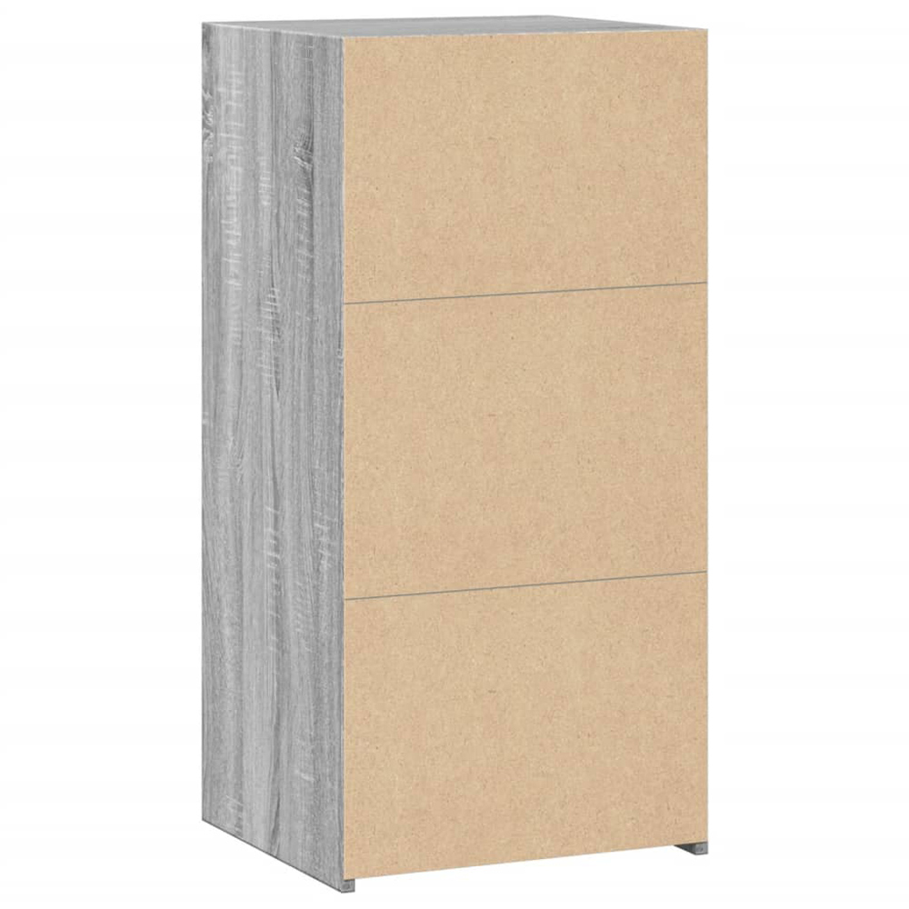vidaXL 3 Shelf Grey Sonoma Wooden Sideboard Image 3