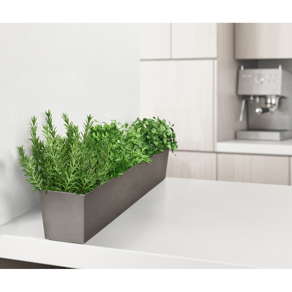 Primeur Tierra Verde Sonata Steel Grey Trough 15cm 2 Pack Image 2