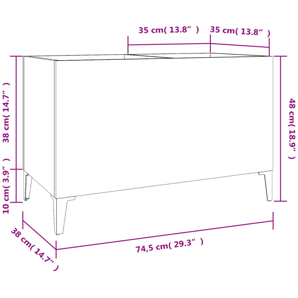 vidaXL White Record Cabinet Image 8