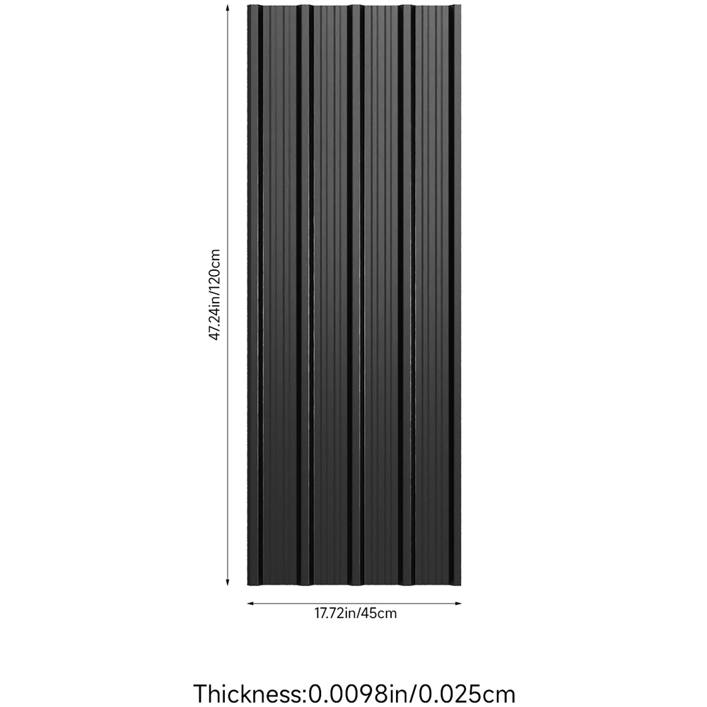 Living and Home 120 x 45cm Black Galvanised Steel Roofing Sheet 12 Pack Image 7