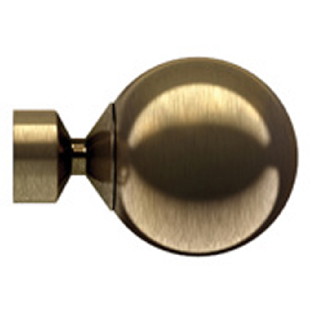 New Edge Blinds 170cm Fixed Length Antique Brass Eyelet Metal Curtain Pole Set with Sphere Finial Image 2