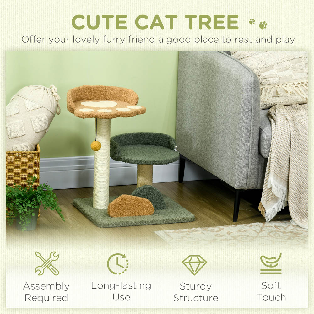 PawHut Multicolour Cat Activity Tree 52cm Image 8