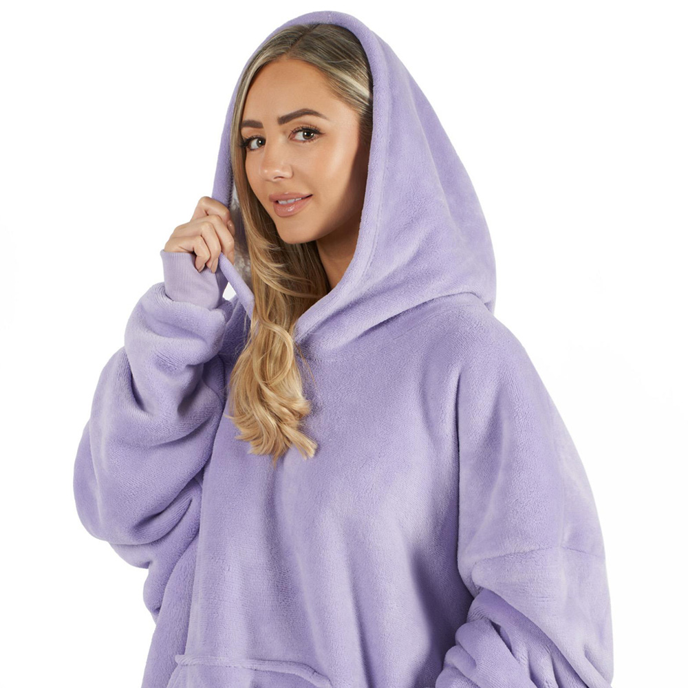 Sienna Lilac Plush Sherpa Oversized Hoodie Blanket Image 2