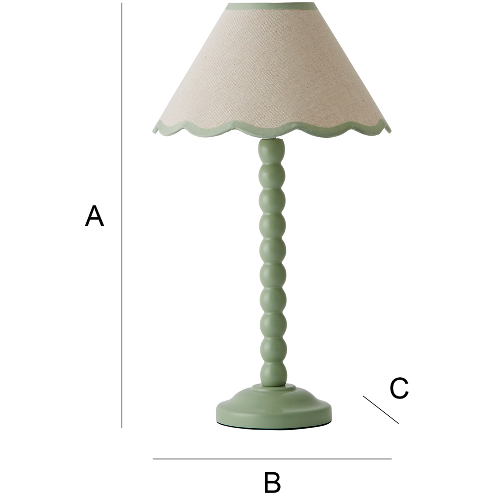ValueLights Bobbins Natural and Green Scallop Shade Sage Green LED Table Lamp Image 8