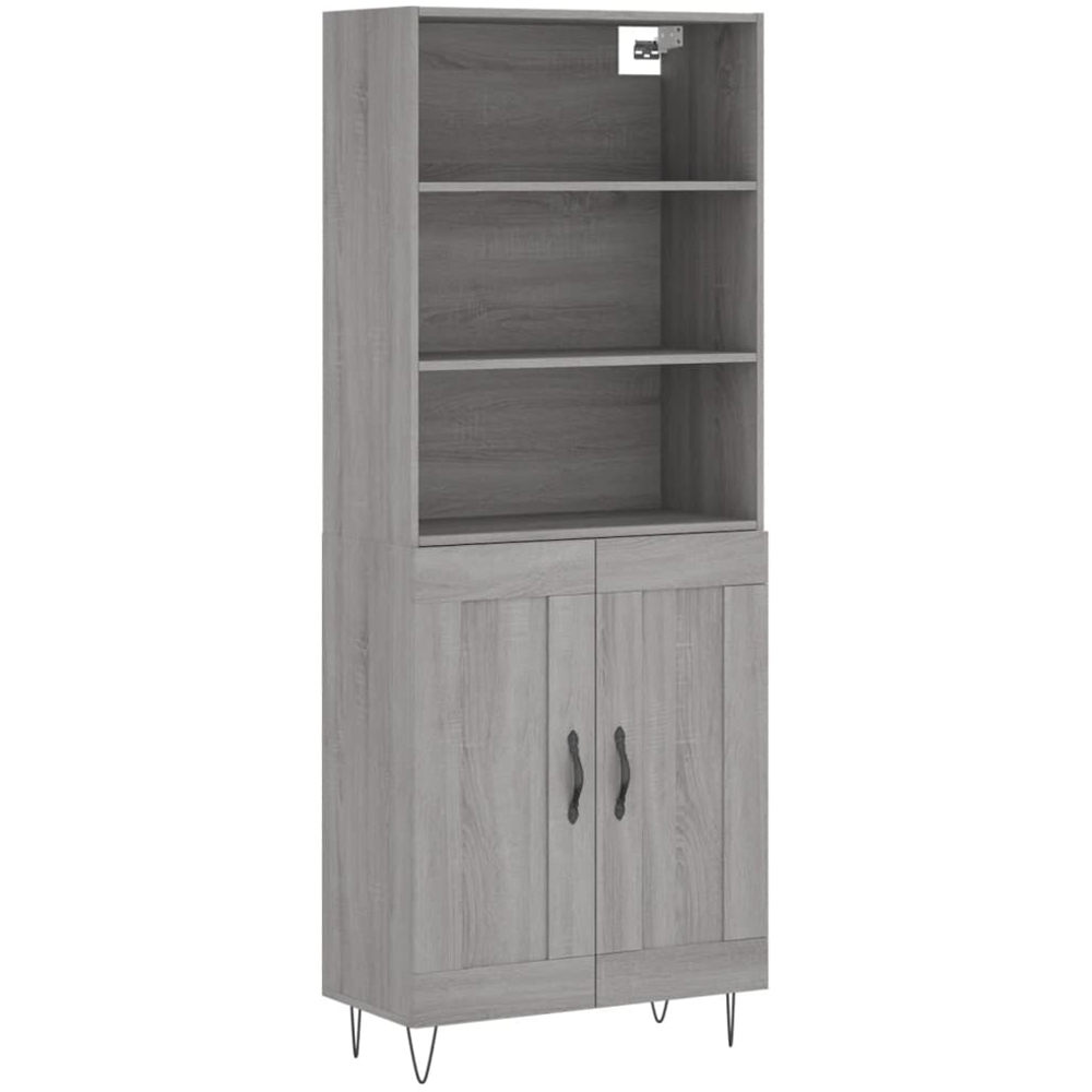 vidaXL 2 Door 3 Shelf Grey Sonoma Tall Highboard Image 2