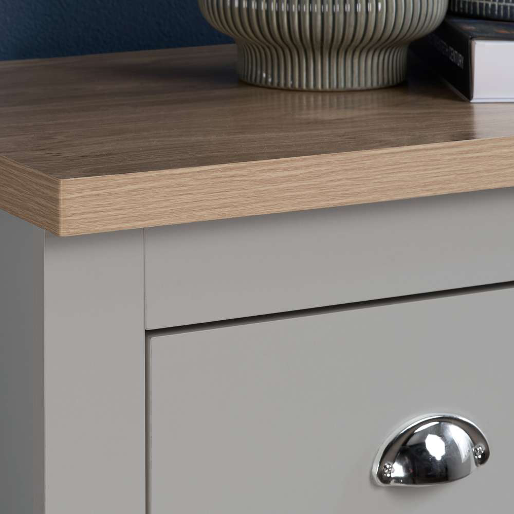 Highgate 4 Drawer Grey and Oak Chest of Drawers Image 6