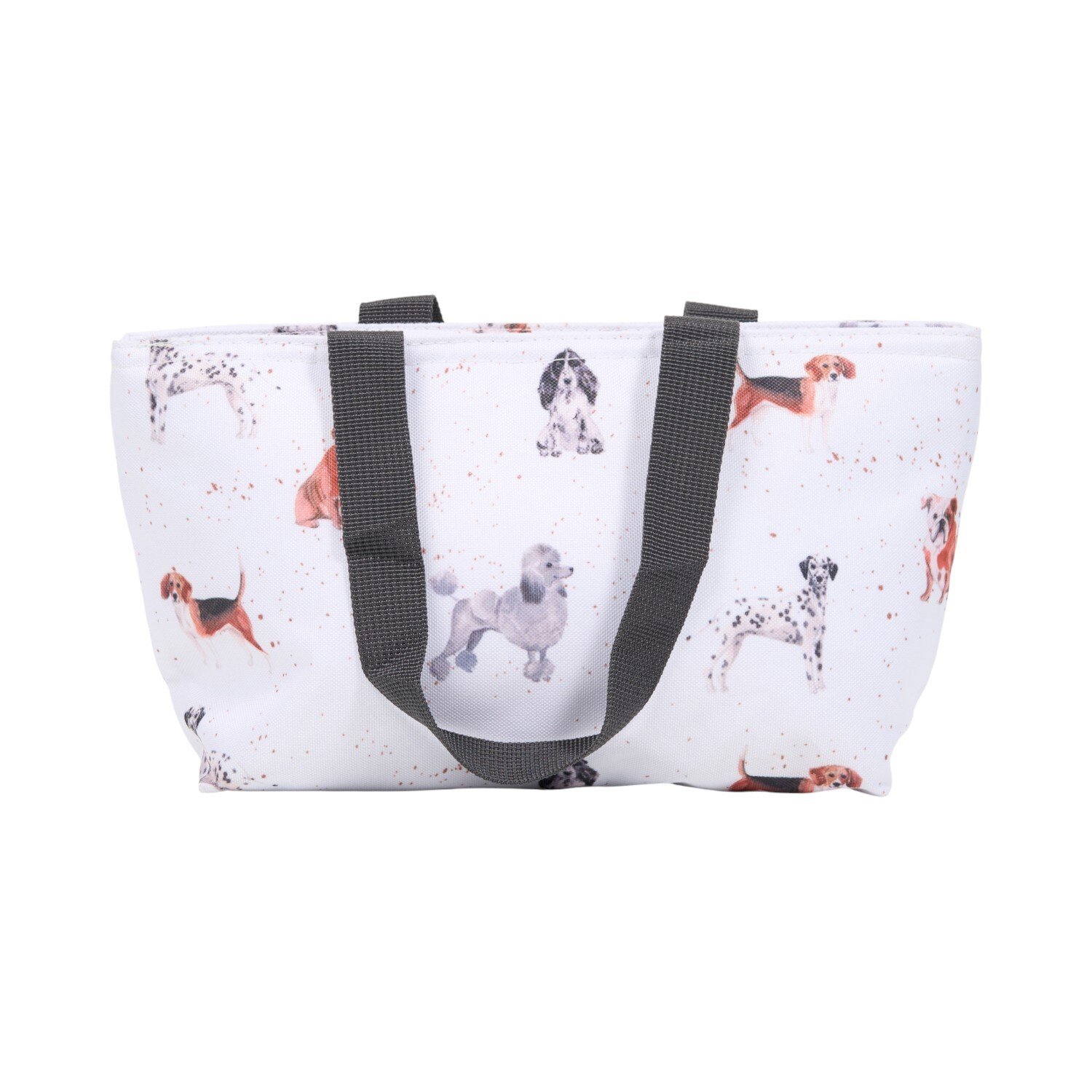 Dog Print Insulated Lunch Bag with Handles White Image 3