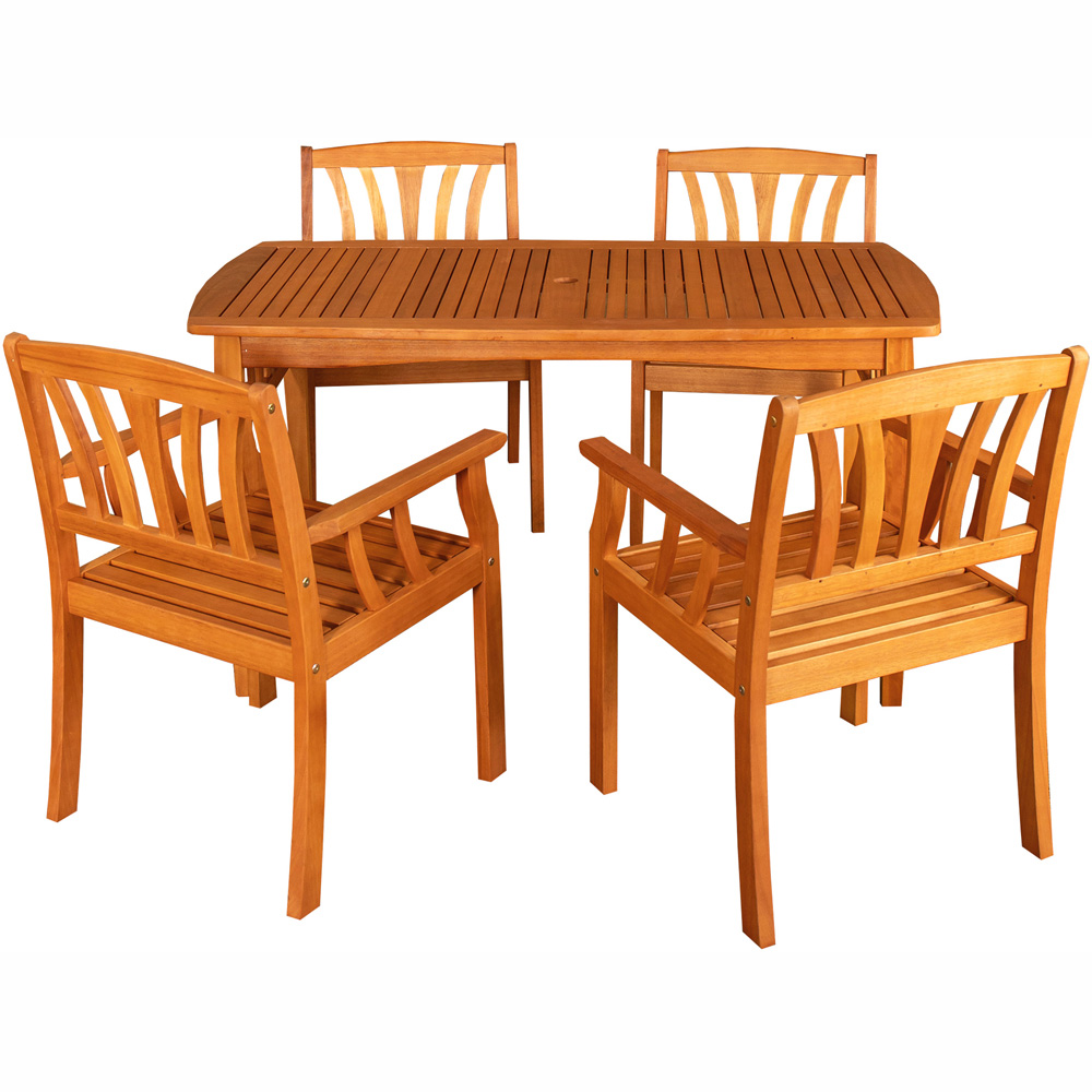 Samuel Alexander 4 Seater Rectangular Wooden Garden Dining Set Image 2