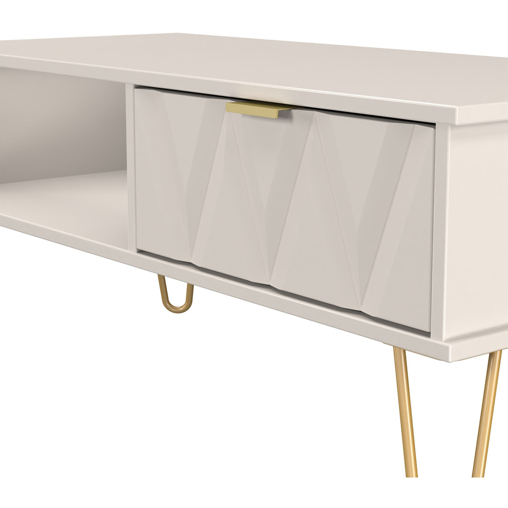 Crowndale Diamond Single Drawer Single Shelf Kashmir Matt Coffee Table Ready Assembled Image 5