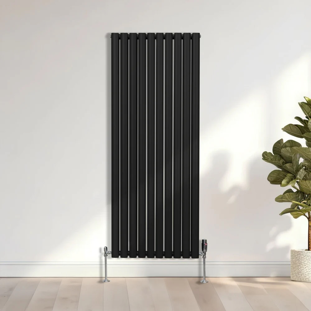 Monster Shop 6691BTU Black Oval Column Radiator and Valves 1600 x 600mm Image 2